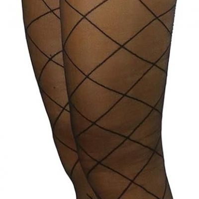 Women'S Argyle Checkered Diamond Rhombus Net Opaque Sheer Tights Pantyhose