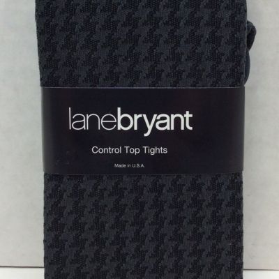 Lane Bryant Black & Gray Houndstooth Control Top Tights Size A/B, 1 Pair