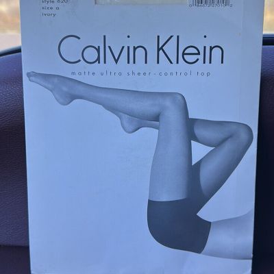 Calvin Klein 1994 Vtg Matte Ultra Sheer Pantyhose Control Top Size A Ivory