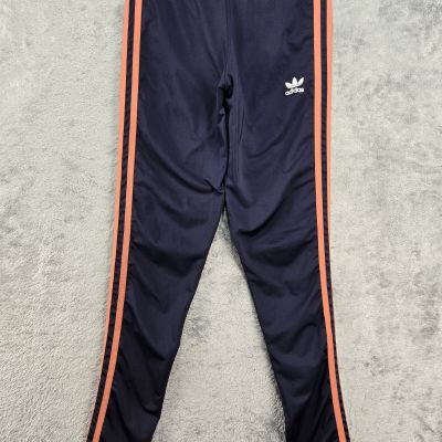 Adidas Leggings Womens Small Black Orange Stripe Elastic Stretch Gym Workout*
