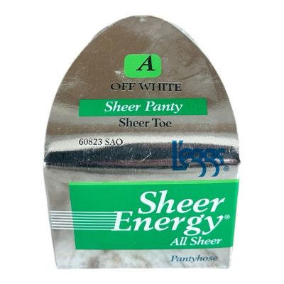 NIB Vintage 1996 L’eggs sheer energy pantyhose off white sheer toe size A 60823