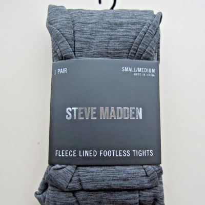 Steve Madden fleece lined footless tights gray S/M