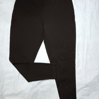 Chicos Size 1 Woman's Slip On Stretch Ankle Leggings Pants Black
