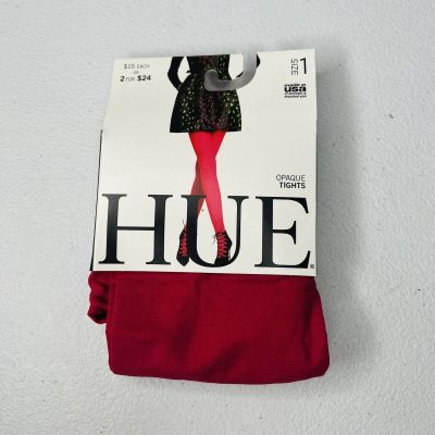 NEW HUE Tulip Opaque Tights Non-Control Top Size 1- 1 Pair Pack