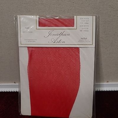 Jonathan Aston Vintage Pantyhose Size A Crystal Lace Red New in Package
