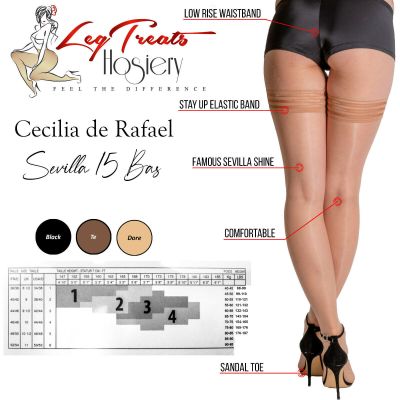 Cecilia de Rafael Sevilla BAS Thigh High Stocking | Glossy Finish | Stay Up Band