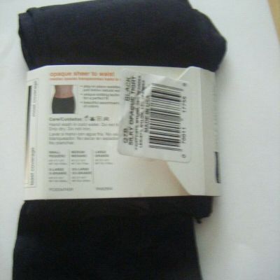 NEW NO NONSENSE Opaque Black Woman's Tights Size S For Work Or Back To School