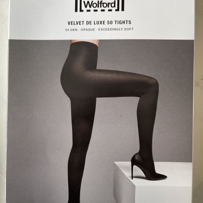 Wolford Women's US Size S Velvet De Luxe 50 Tights Black 10687