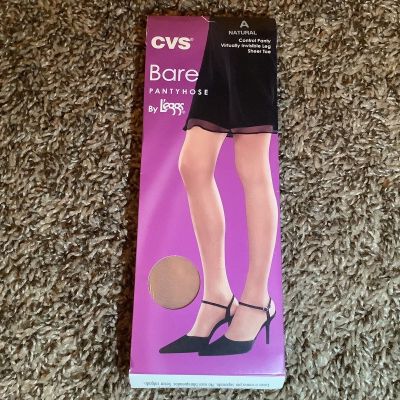 CVS bare pantyhose by Leggs, color natural, size: A