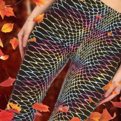 Colorful Snake Scales Buttery Soft Leggings Size Plus Size