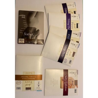 NWT Bundle Of 7 Various Color and Styles Hanes Pantyhose in Size One Plus