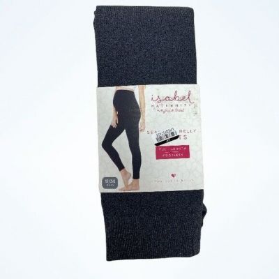 Isabel Maternity Gray Seamless Belly Tights Footless Full Length S/M NEW