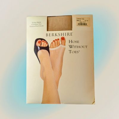 BERKSHIRE Hose Without Toes Plus Sz 4 NATURAL TAN Control Top Toeless Pantyhose