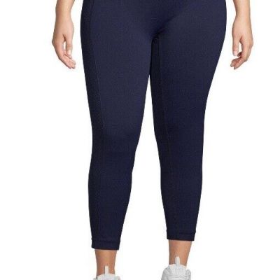Women With Control Plus Leggings Navy Sz 5X  With Tummy Control High Rise