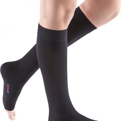 MEDIVEN Comfort WIDE Calf Open Toe Compression Stockings Black Pick Size 20-30