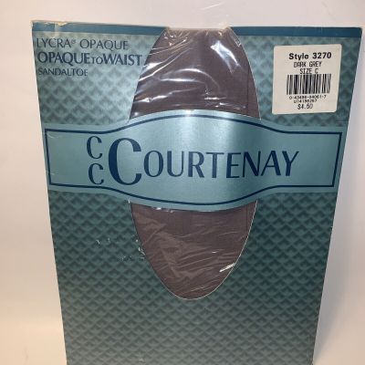 Stockings Lycra Opaque To Waist Sandletoe Size C Dark Grey CC Courtenay New