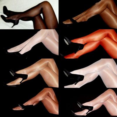 D L Peavey White High Gloss Tights Hooters Uniform Shiny  hosiery lt support