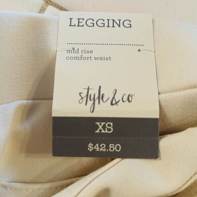 Style & Co Womens Pants Size XS  Ivory leggings NWT