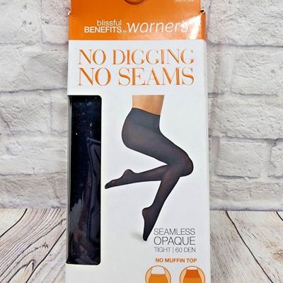 Blissful Benefits Warners Easy Smoothing Opaque Shaping Tights Black Small