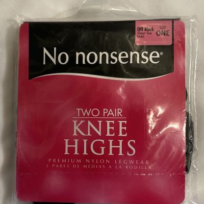 No Nonsense Two Pairs of Off Black Knee High Tights One Size NEW