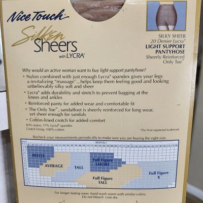 VTG Sears Nice Touch Silken Sheers With Lycra Size Petite Nude