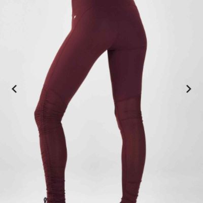 NWT Fabletics Women's Cashel Foldover Pure Luxe Leggings in Burgundy Size XXL