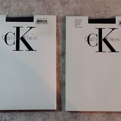 Calvin Klein Silken Sheer Control Top Pantyhose - Black - Size: 3 (2 Pairs)