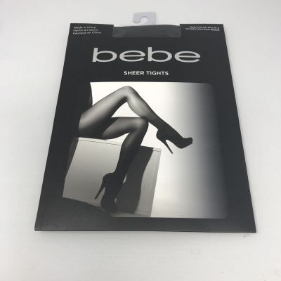 New BEBE Size Small Sheer Pantyhose Sealed Package Nylon/Spandex Sheer Black