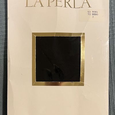 La Perla Nero/Noir/Black Opaque Stockings Size 2 New