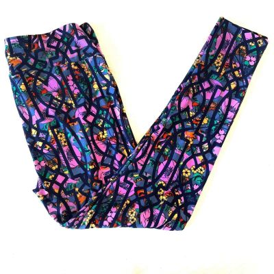 LuLaRoe Bright Floral Stained Glass Pattern Tall & Curvy (12-18) Leggings