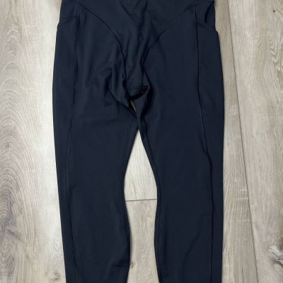 Savage X Fenty Lineup High-Waist Leggings Pocket Black Yellow Burst Size 3X NEW