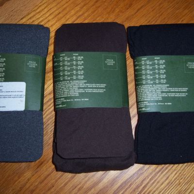 Three Pair of EDDIE BAUER Tights Size Tall Gray Brown Black NEW Free Ship
