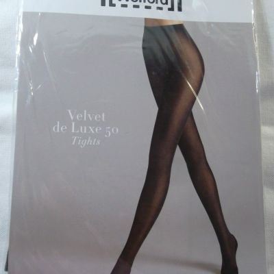 $49 Wolford Women 'VELVET de LUXE 50' Tights Size: XS, Color Gray / Anthracite