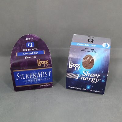 L'eggs Silken Mist & Sheer Energy Control Top Pantyhose Womens Size Q Sexy Femme