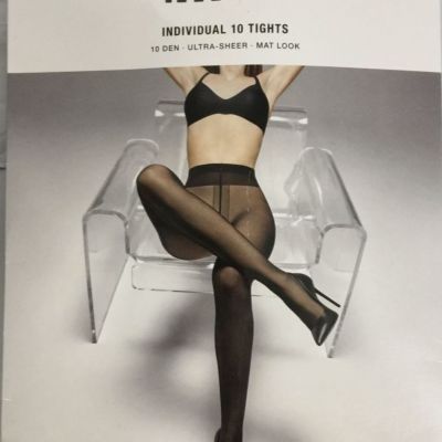 $57 Wolford Women's Beige Solid Individual Ultra Sheer 10 Denier Tights Size M