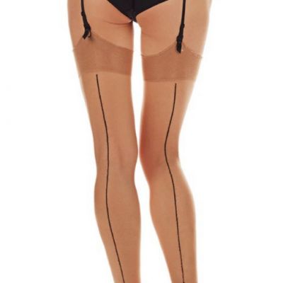 MeMOÍ LoveMoi Pinup Cuban Heel Thigh High Backseam Stockings | Lov100 |