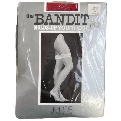 The Bandit Empire Intimates Vintage Red Thigh High Lace Trim Nylon Stockings 214