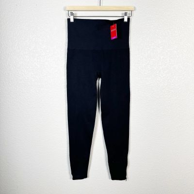 SPANX NWT Womens Seamless Side Ankle Zip Leggings in Black Size 1X