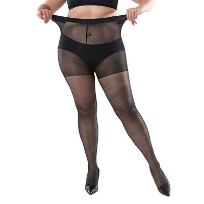 Women Soft Sexy Shiny Pantyhose 40D Sheer to Waist High Gloss Tights Plus Size