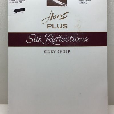 Hanes Plus Silk Reflections Silky Sheer Control Top Enhanced Toe Pantyhose P16