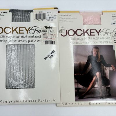 TWO Jockey for Her Sheer Pantyhose Medium Pink And Pewter