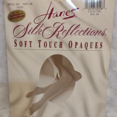 Vintage Hanes 262 Silk Reflections Control Top SAND Soft Touch Opaque Size AB