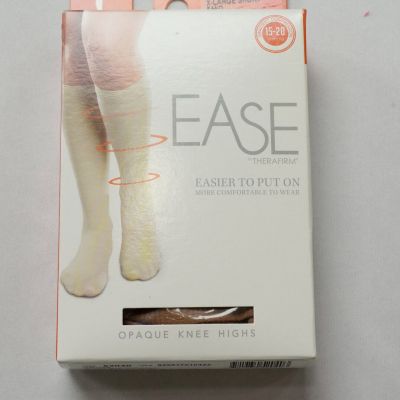 EASE Women's Therafirm Opaque Knee High Compression Socks LL7 Sand Size XL Short