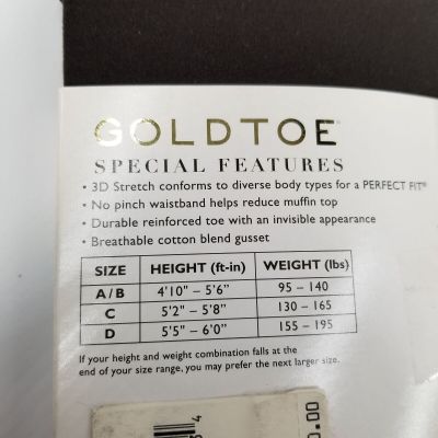 GoldToe Sheer To Waist Perfect Fit Tights Coffee Semi Opaque Size A/B