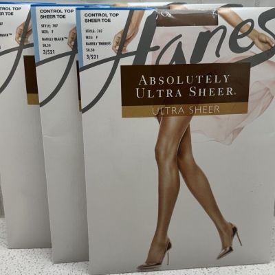 Hanes Absolutely Ultra Sheer Pantyhose Control Top Sheer Toe Size F