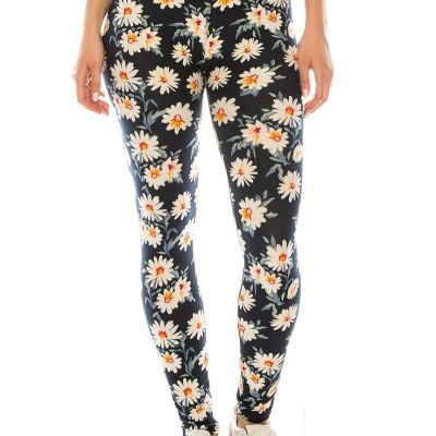 FASHNZFAB Women's Long Yoga Style Banded Lined Multi Printed Knit Legging With