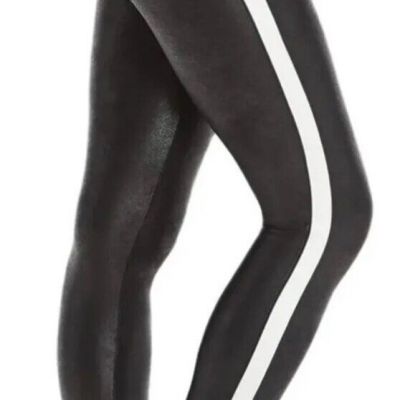 NWT Spanx Faux Leather Leggings w/ Side Stripe  Very Black - Plus Size 3X