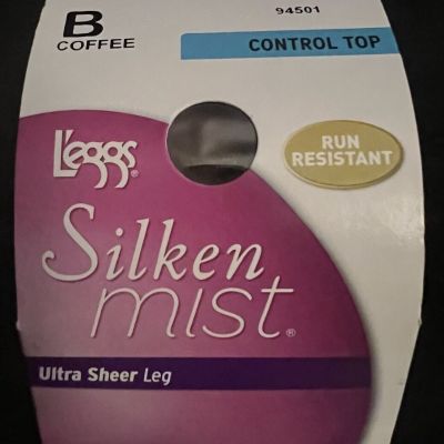 L'eggs Women's Control Top Run Resist Ultra Sheer Leg Pantyhose Sz Medium Coffee