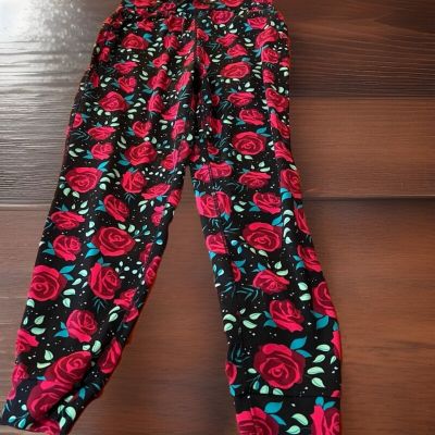 POP Fit Leggings Roses Black, Plus Size 5X NWT