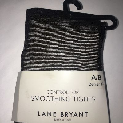 Lane Bryant control top Smoothing Tights A/B Denier 40 black gold metallic NWT